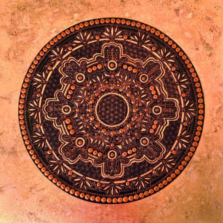 Hamsa mandala / Copper Artists Natali Schäfer Other arts Painting Fabled Gallery https://fabledgallery.art/product/hamsa-mandala-copper/
