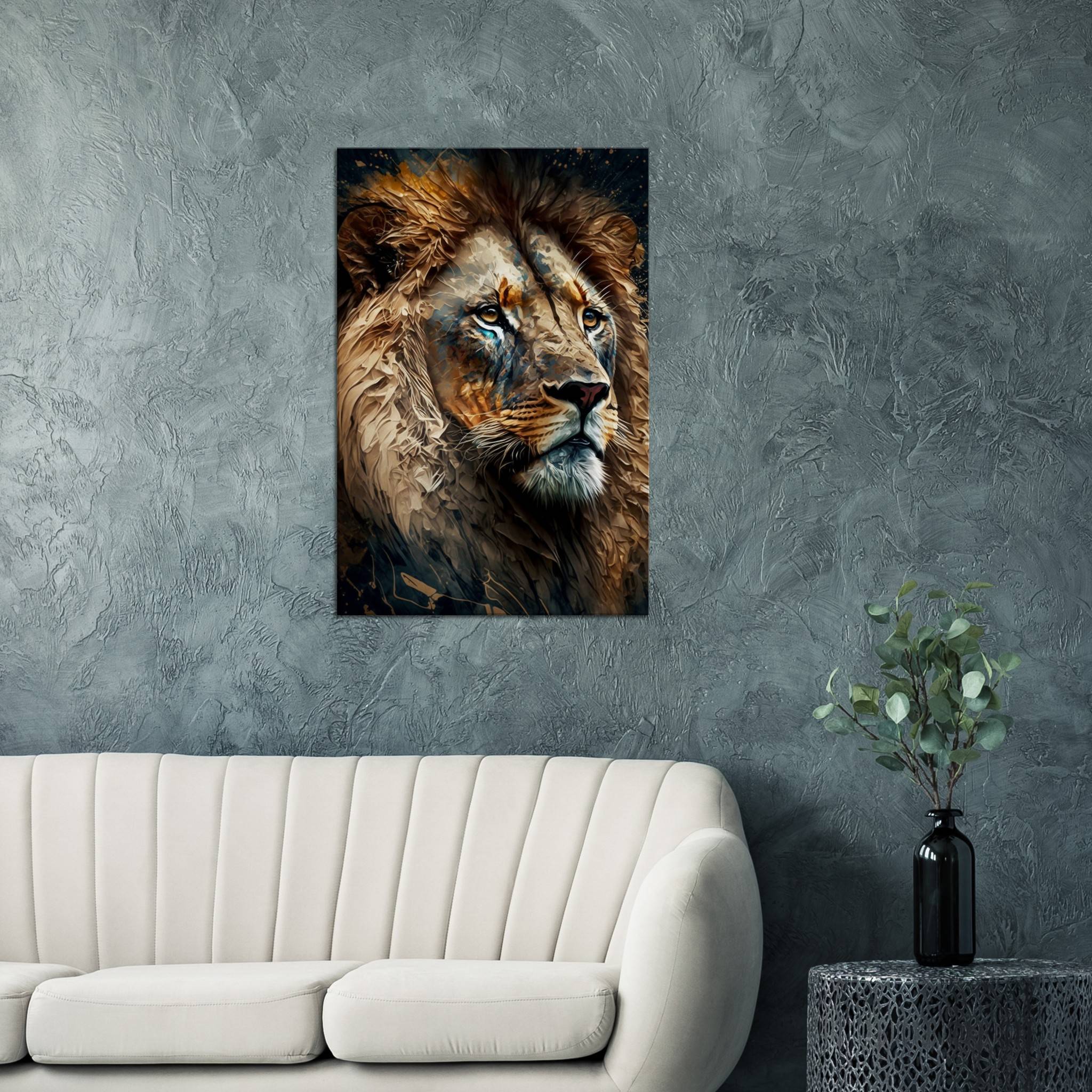 Lion Close to Reality 8 50 x 75 cm (Canvas Print) Canvas reproduction The Pianist Print On Demand Fabled Gallery https://fabledgallery.art/product/lion-close-to-reality-8-50-x-75-cm-canvas-print/