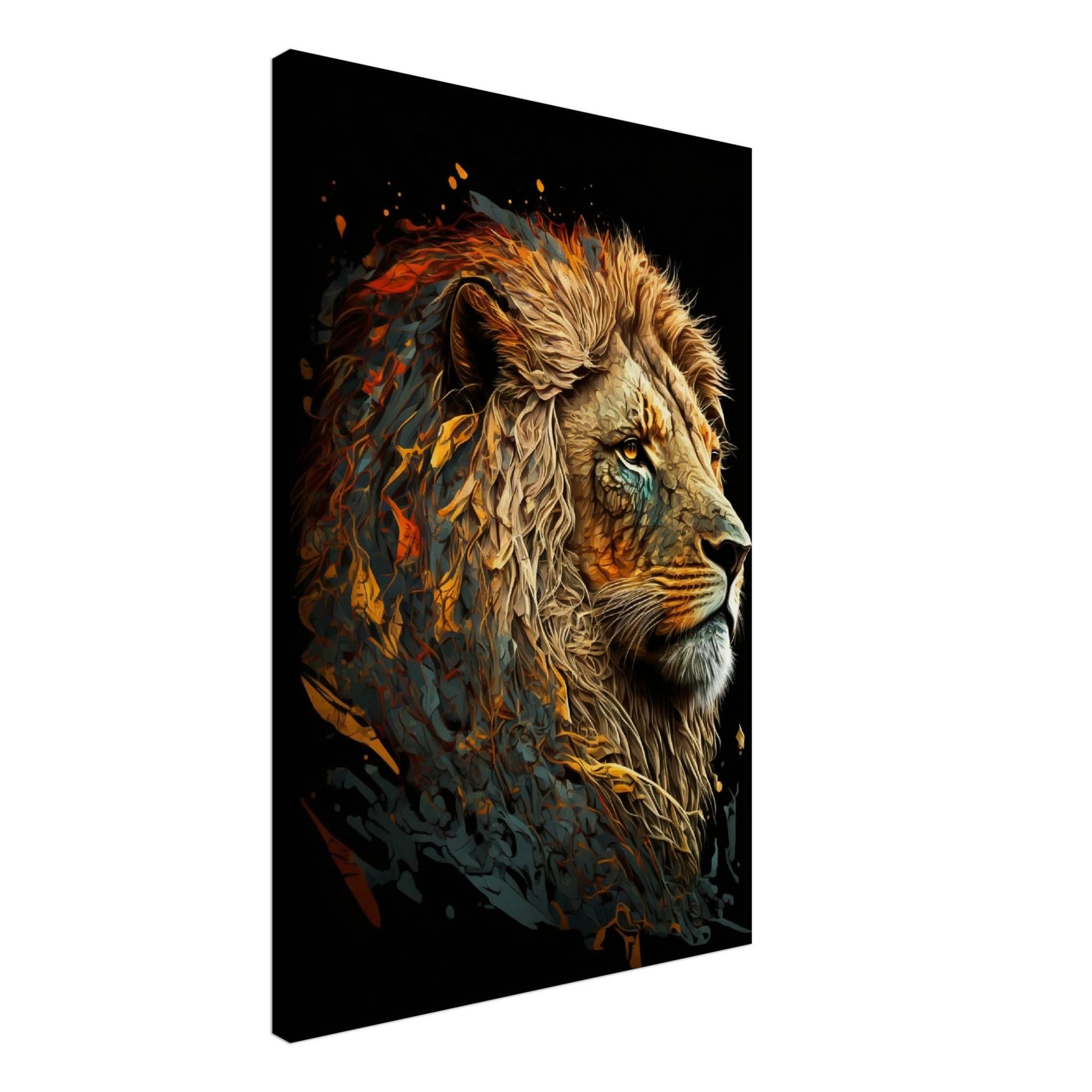 Lion Close to Reality 5 / 50 x 75 cm (Canvas Print) Canvas Print Canvas reproduction The Pianist Print On Demand Fabled Gallery https://fabledgallery.art/product/lion-close-to-reality-5-50-x-75-cm-canvas-print/