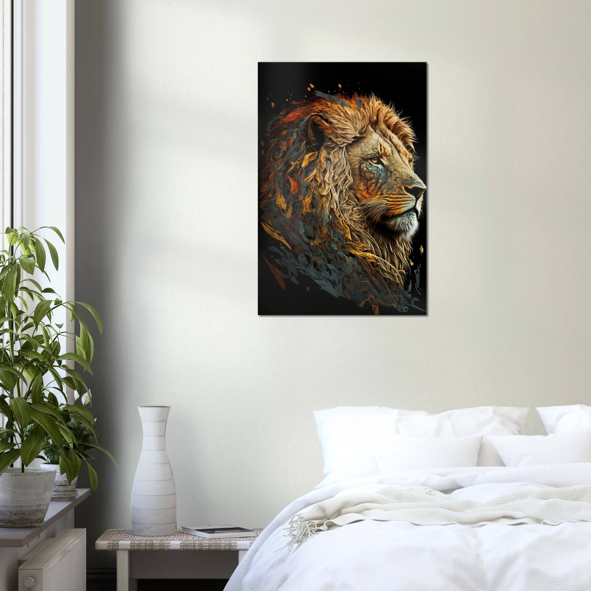 Lion Close to Reality 5 / 50 x 75 cm (Canvas Print) Canvas Print Canvas reproduction The Pianist Print On Demand Fabled Gallery https://fabledgallery.art/product/lion-close-to-reality-5-50-x-75-cm-canvas-print/