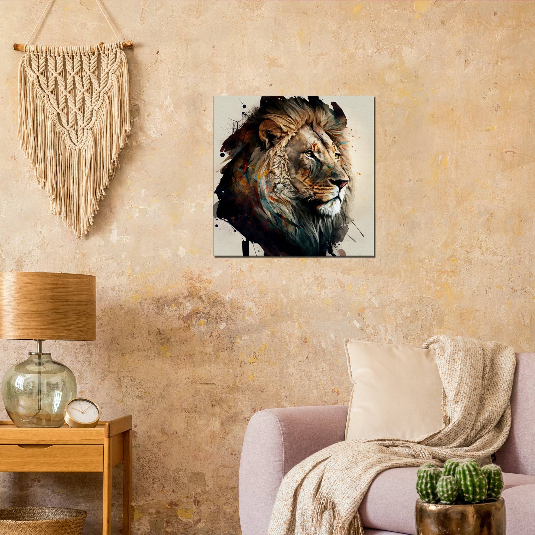 Lion Close to Reality 2 / 60 x 60 cm (Canvas Print) Canvas Print Canvas reproduction The Pianist Print On Demand Fabled Gallery https://fabledgallery.art/product/lion-close-to-reality-2-60-x-60-cm-canvas-print/