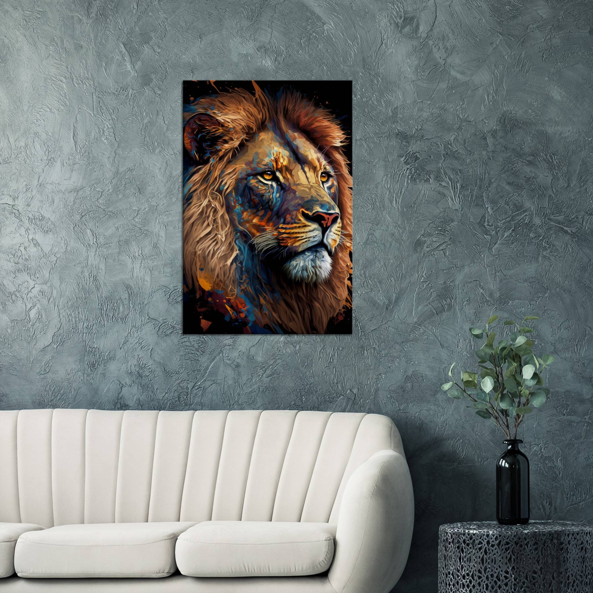 Lion Close to Reality 3 / 50 x 75 cm (Canvas Print) Canvas Print Canvas reproduction The Pianist Print On Demand Fabled Gallery https://fabledgallery.art/product/lion-close-to-reality-3-50-x-75-cm-canvas-print/