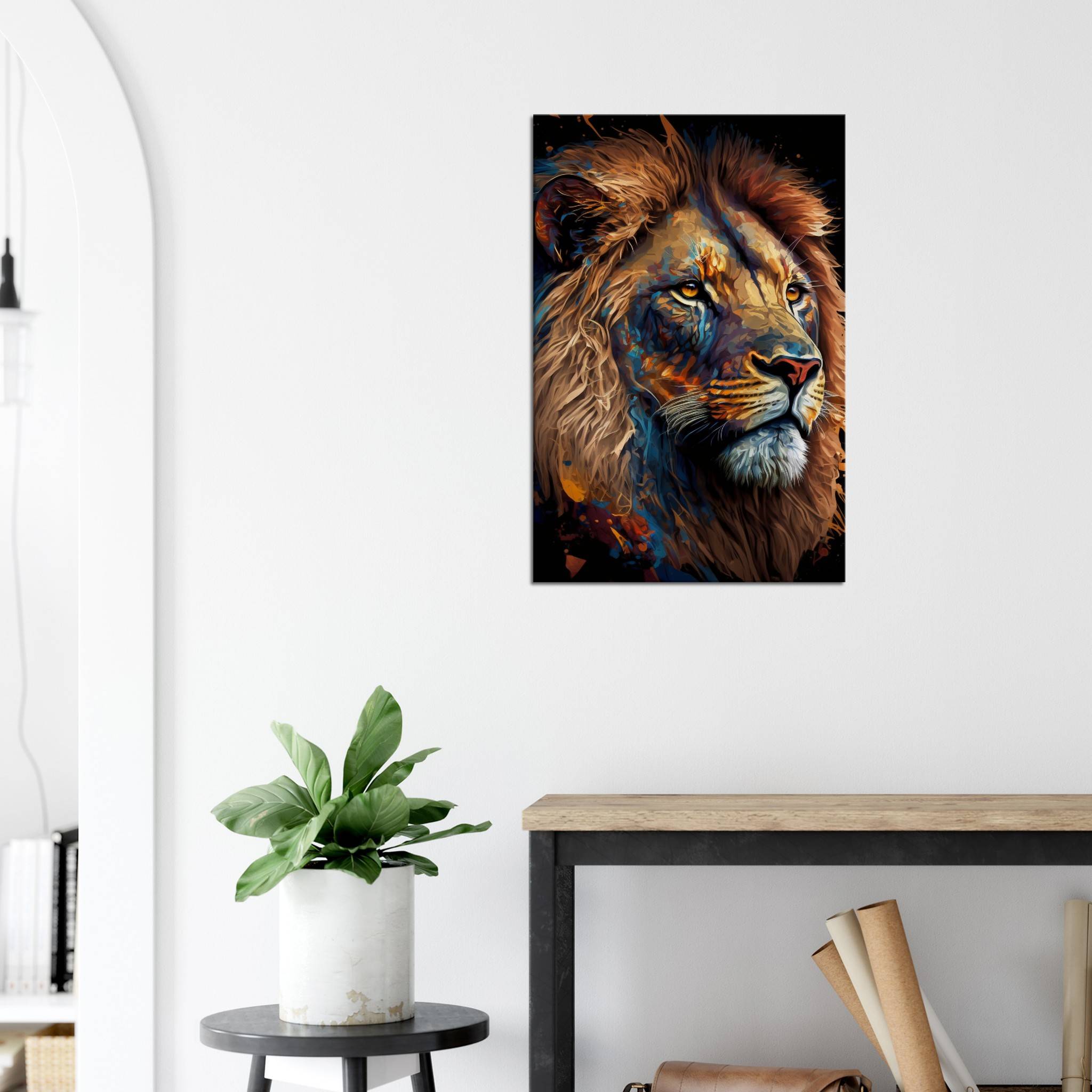 Lion Close to Reality 3 / 50 x 75 cm (Canvas Print) Canvas Print Canvas reproduction The Pianist Print On Demand Fabled Gallery https://fabledgallery.art/product/lion-close-to-reality-3-50-x-75-cm-canvas-print/